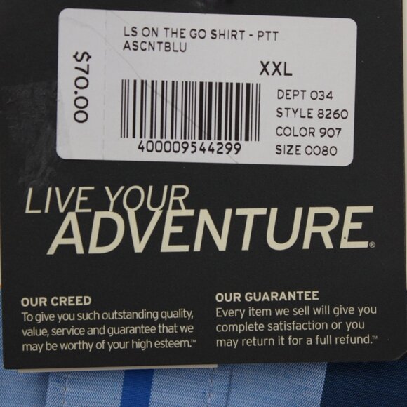 Eddie Bauer On the Go Shirt NWT Mens 2XL XXL Blue Travex FreeDry Classic Fit L/S - Picture 8 of 16